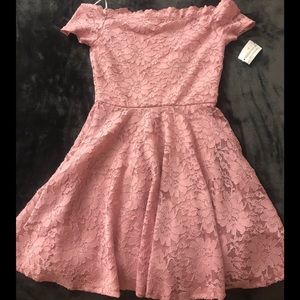 Windsor Off the Shoulder Dress in Pink